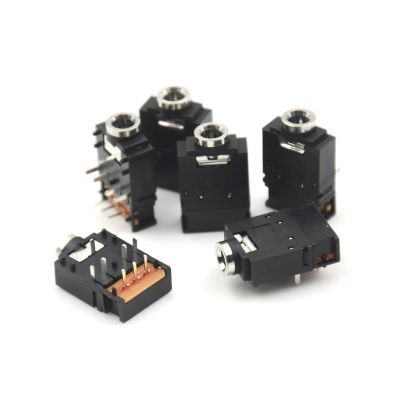 5Pcs PJ-307 3.5mm Stereo Audio Jack Socket 3.5 Dual Track Headphone Connector 8Pins with switch Cables Converters