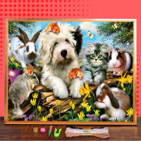 Animal Printed Fabric 11CT Cross-Stitch Full Kit DIY Embroidery DMC Threads Sewing Painting Craft Handicraft Stamped Different