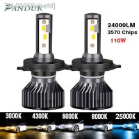 ﹊ ivhefd Panduk h7 led farol turbo 24000lm 110w 3570 chips h1 h4 lâmpadas 4300k 6000k 8000 16000lm 80w h8 h9 h11 luzes de nevoeiro