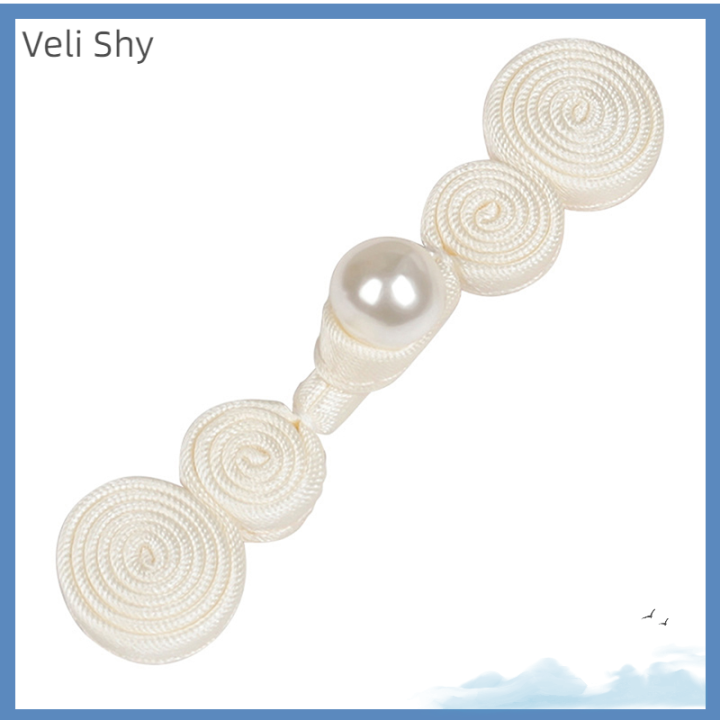 veli-shy-ชุดกี่เพ้ากระดุมมุกปิดปุ่มปมจีน2ชิ้น