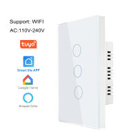 Wifi smart touch switch Support Neutral wireNo neutral wire Install tuya APP Alexa home voice control Wall light switch