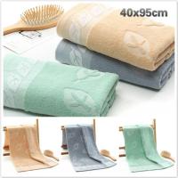 40x95cm Cotton Leaf Pattern Home Travel Lengthen Washcloth Bathroom Bath Towel Bathrobe Beach Gym Yoga Sweat Towel Couple Gift