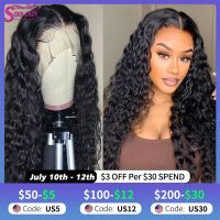 Soul Lady Water Wave Lace Front Wig With Baby Hair Curly Human Hair Wigs For Women Brazilian Glueless 5x5 Hd Lace Closure Wig