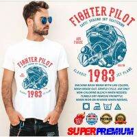 เสื้อยืด พิมพ์ลายนักบิน Jet Fighter Pilot Jet 1983 พรีเมี่ยม สไตล์วินเทจ ขนาดใหญ่ ไซซ์ 3XL 4XL 5XL 6XL 7XL 8XL สําหรับทุกเพศ .h