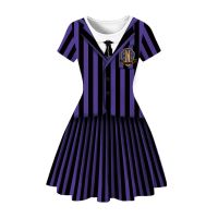 Movie Wednesday Addams Cosplay Costume Children Skirt Nevermore JK Uniform Dress Vestidos Kids Girls Halloween Carnival Party