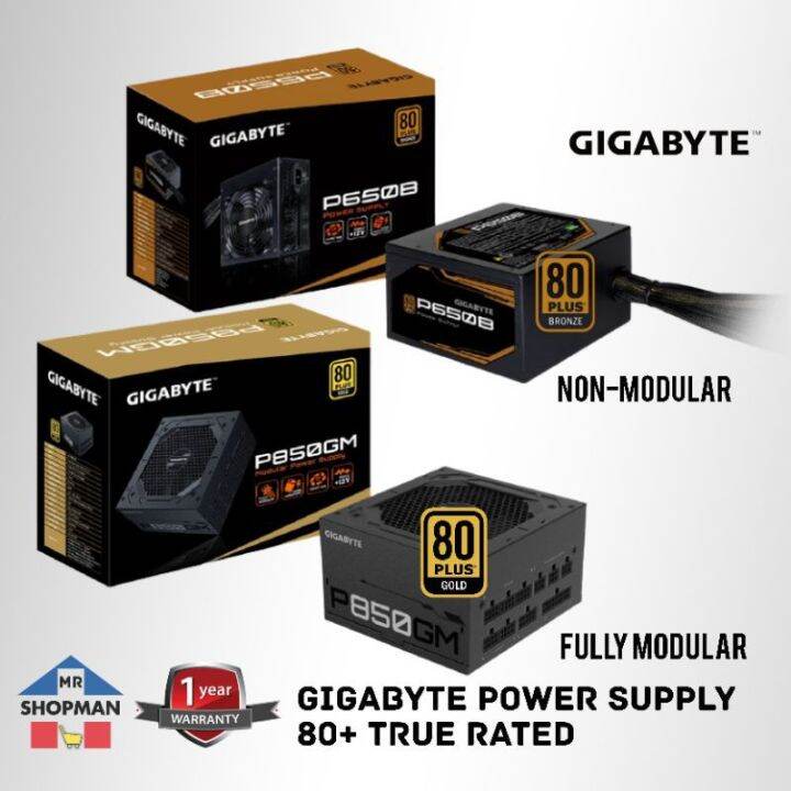 Gigabyte PSU Fully Modular 80+ Gold / Non Modular 80+ Bronze 450w 550w 650w 750w 850w Power