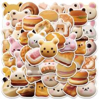 【LZ】✗✁  Cute Cartoon Bread Food Stickers vinil decalques laptop bagagem telefone guitarra garrafa de água impermeável Graffiti Kids Toy 50pcs