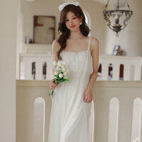 Ao Dai Yierle Halter Sleepdress ผู้หญิงฤดูร้อนเซ็กซี่ลูกไม้บาง ๆ กับแผ่นหน้าอก Pure Desire เจ้าหญิงชุดนอนกับแผ่นหน้าอก