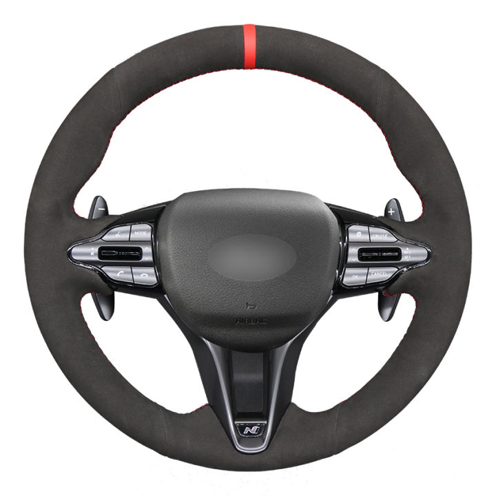 hand-sew-black-suede-steering-wheel-cover-for-hyundai-i30-n-2018-veloster-n