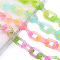 10pcs Plastic Acrylic Matt Frosted Rainbow Color Oval Twist Chain Links DIY Earring Necklace Bracelet Keychains Jewelry Making