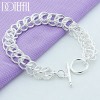 DOTEFFIL 925 Sterling Silver Multi-circle Chain Bracelet For Woman Charm Wedding Engagement Party Fashion Jewelry