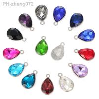 ∈✸● 5/10PCS Waterdrop Claw Drill Glass Rhinestones Charms Pendants 7x10 10x14 13x18mm Metal Charm For DIY Jewelry Making Accessories