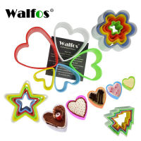 WALFOS 1 เซ็ตคุกกี้เครื่องตัดเครื่องตัดกรอบเค้ก DIY แม่พิมพ์รูปหัวใจตัดพรรคคุกกี้