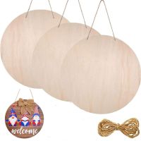 【CC】✢  30CM Round Unfinished Wood Pieces With Hole Blank Plaque for Scrapbooking Wedding