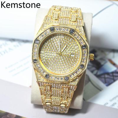 Kemstone นาฬิกาข้อมือแฟชั่นสำหรับผู้ชาย,นาฬิกาสแตนเลสชุบทองคำสีกุหลาบกันน้ำเป็นของขวัญ