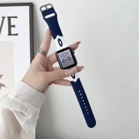 ✖✵♠ Angel Eye Stitching Color Silicone Strap for Apple Watch Series 7 6 5 4 Sports Fashionable Watch Wristband for iWatch strap