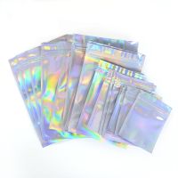 20pcs Holographic Laser Translucent Zip Lock Packaging Bags Wedding Home Party Favors Cookie Candy Food Packaging Gift Bag Pouch