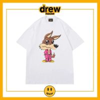 เสื้อยืดแขนสั้นลายหมาป่า DrewHouse หลวมเสื้อคอตตอน