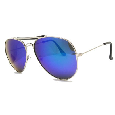 แว่นตาวินเทจ เลนส์ปรอทสีฟ้า แว่นกันแดดป้องกัน UV400 ทรงนักบิน ใส่แล้วเท่เหมือนพระเอกหนัง