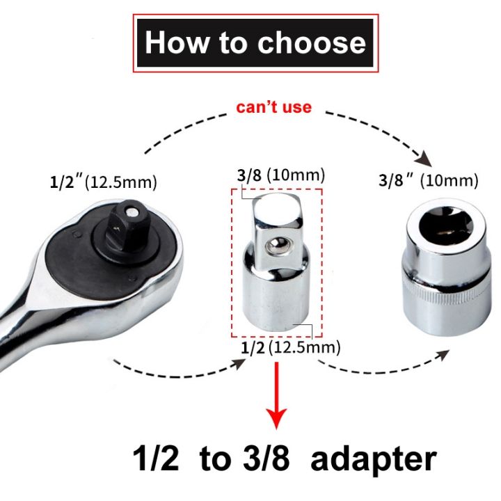 cr-v-socket-ratchet-wrench-adapter-1-4-quot-3-8-quot-1-2-quot-drive-socket-converter-wrench-sleeve-joint-converter-car-bicycle-repair-tool