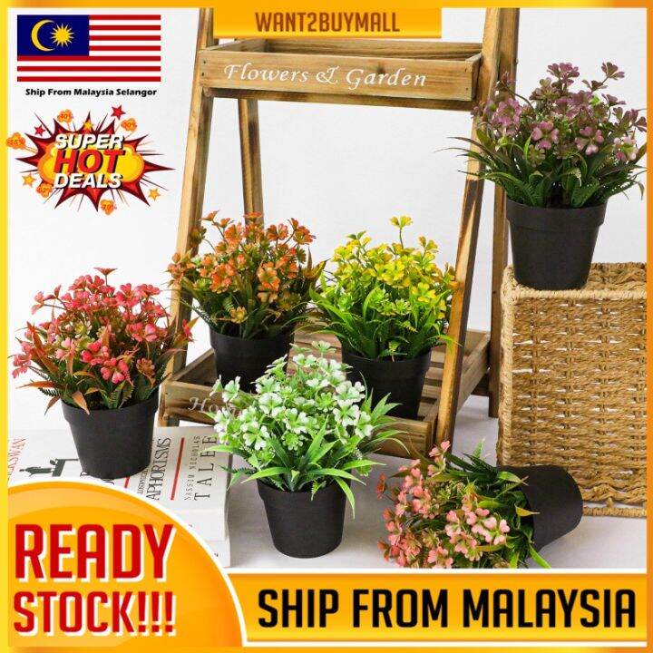 Artificial Flower Fake Deco Plant With Pot Pasu Bunga Pokok Sintetik ...