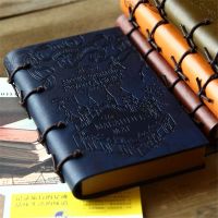 Vintage Leather Notebook Kraft Paper Inner Page Book PU Drawstring Booklet Ledger Diary Notebook Note Books Pads