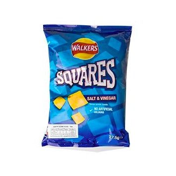 📌 Walkers Squares Salt &amp; Vinegar 27.5g Walkers Squares เกลือและน้ำส้มสายชู 27.5g (จำนวน 1 ชิ้น)