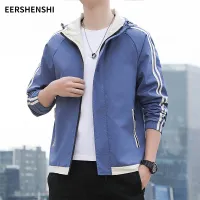 EERSHENSHI ใหม่ผู้ชายแจ็คเก็ตเครื่องบินทิ้งระเบิดแจ็คเก็ตแฟชั่นสบายๆแจ็คเก็ตคลุมด้วยผ้าผู้ชาย