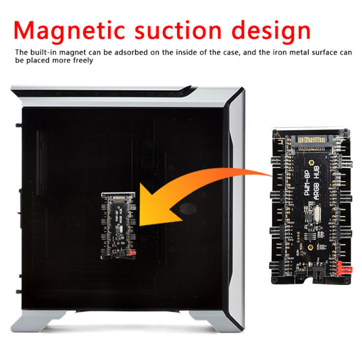 amazing-boxe-อะแดปเตอร์ควบคุมการระบายความร้อนด้วยไฟ12v-4-pin-pwm-argh-สำหรับพีซี