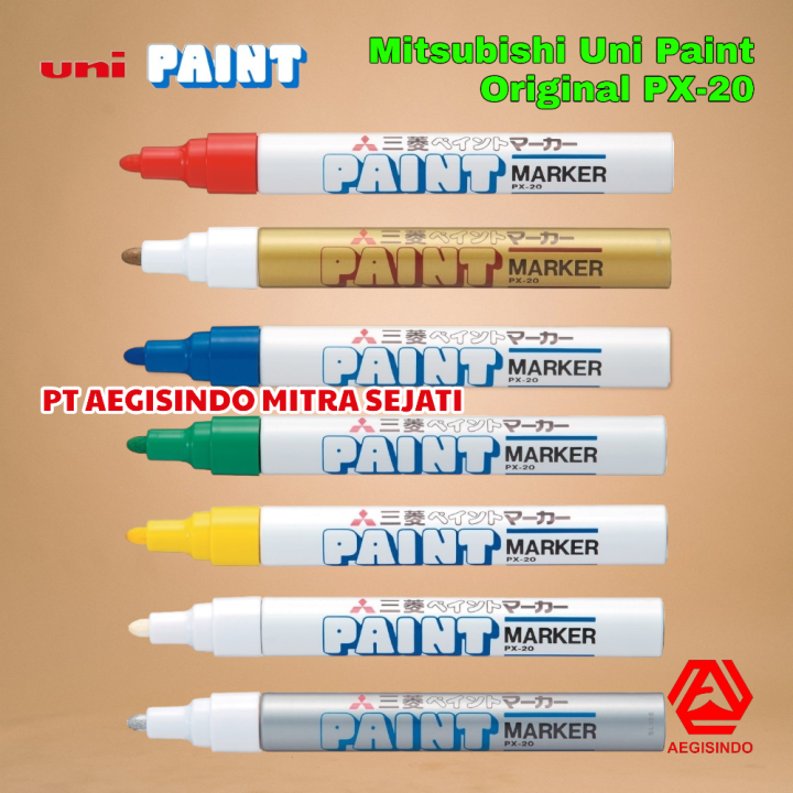 Uni Paint Marker Mitsubishi Px Spidol Permanent Oil Based Lazada