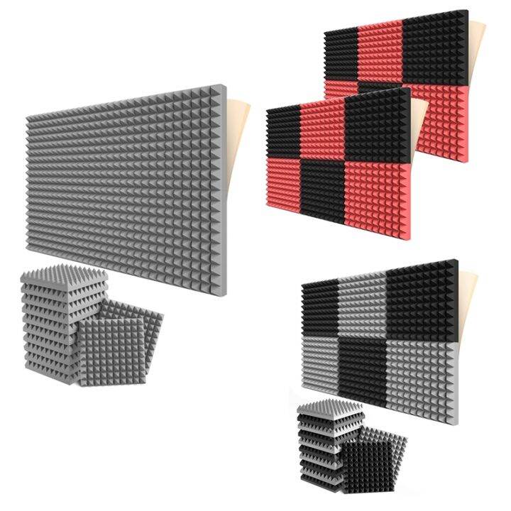 Pack Self Adhesive Sound Proof Foam Panels X X Inch Pyramid