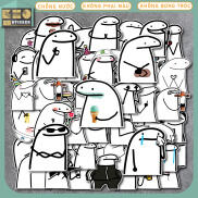 Combo 50 Sticker Flork Meme chống nước sticker dán laptop, điện thoại