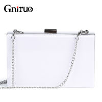 New Fashion White Acrylic Women Wallet Clutch Purses Box Woman Messenger Bags Wedding Party Evening Chain Clutches Handbag