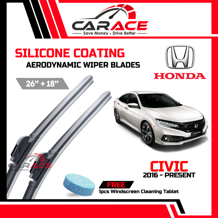 Honda Civic 2016Present CARACE Aerodynamic SILICONE Wiper Blades 26