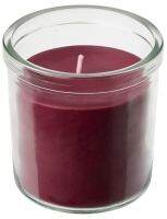 STÖRTSKÖN Scented candle in glass, Berries/red, 40 hr (สเติทชเคิน เทียนหอมในถ้วยแก้ว, เบอร์รี/แดง, 40 ชม.)