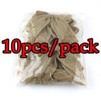 ；‘。、’ (10 Pcs/Pack) 8*9Cm Natural Linen Linen Bow Tie Bag Decoration Gift Box Packaging Hat Clothing Decorations Accessorieshandmade