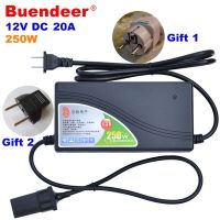 อะแดปเตอร์ตัวแปลงไฟฟ้า Buendeer 250W 110/220V-240V อินพุต AC DC 12V เอาต์พุต20A ซ็อกเก็ตชาร์จไฟในรถยนต์อะแดปเตอร์ที่จุดบุหรี่ไฟ