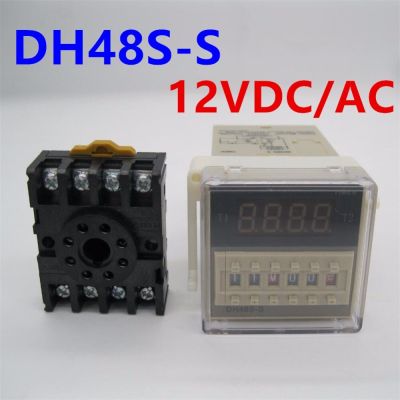 【✲High Quality✲】 EUOUO SHOP Dh48s-s Ac 12vdc/Ac ซ้ำรอบ Spdt รีเลย์พร้อมซ็อกเก็ต Dh48s Series 12vdc/Ac Delay Timer พร้อมฐาน