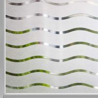 Vinyl Window Privacy Vinyl Glass Window Self Adhesive Static Glass Window Sticker Translucent Anti Office Kitchen Wave Pattern