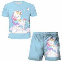 New Arrival Sport Suit For Girls Clothing Set Casual Unicorn Short Sleeve Tops Pants Clothes For Kids Outfits Tracksuit 2pcs Set