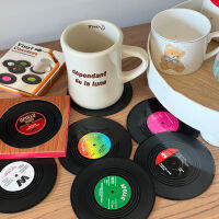 ใหม่ล่าสุด 6pcs บันทึกถ้วยพลาสติก Retro ไวนิล Anti-SLIP จานรองแก้วกาแฟทนความร้อนเพลงเครื่องดื่มแก้วตาราง Placemat Decor-ju544982