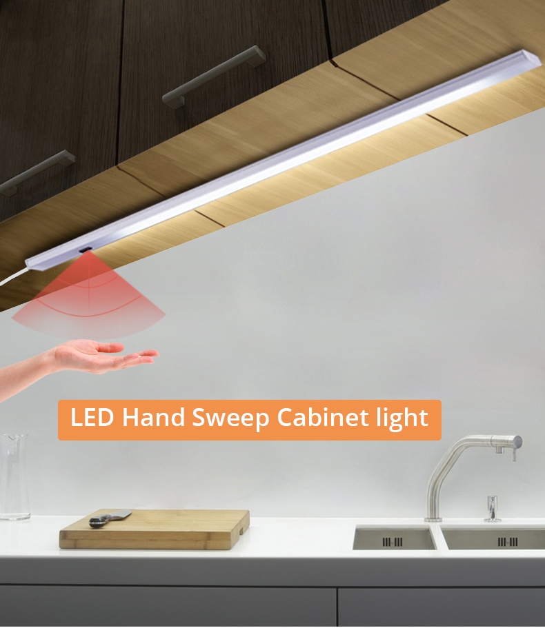 USB LED Cabinet Night Light Tube Bar Strip Sensor Lamp Kitchen Closet Bulb DC5V 