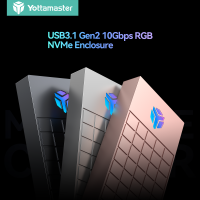 Yottamaster เคส SSD เกม RGB 10Gbps สำหรับ M.2 NVMe SSD USB 3.1 Gen2เข้ากันได้กับปุ่ม M และ B &amp; M