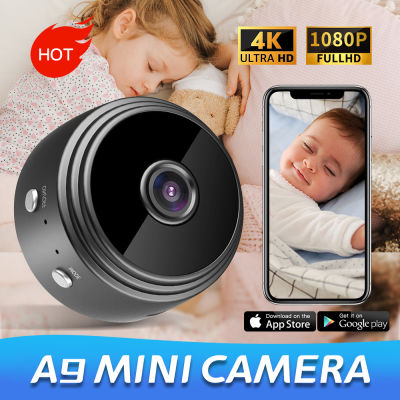 Abaaba กล้องกล้องจิ๋ว A9,เชื่อมต่อไวไฟกล้องนิรภัยแอปเต็มรูปแบบเพื่อโทรศัพท์มือถือ HD 1080P ไร้สาย IP Wi-Fi รักษาความปลอดภัยเครื่องตรวจสอบเครือข่ายกลางคืนกล้องเฝ้าระวังความปลอดภัยการมองเห็นได้ในเวลากลางคืนบ้านธุรกิจ