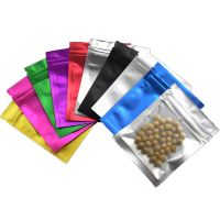 100Pcs/Lot Self Grip Zipper Seal Tear Notch Food Snack Candy Cookies Storage Pouches Clear Matte Aluminum Foil Zip Lock Bag