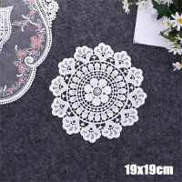 【CC】❆◆✥  Round Doilies Crochet Placemat Napkin Cup Dish Coaster Floral Pattern Diameter 40 Cm