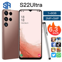 S22Ultra สมาร์ทโฟน6.3นิ้ว FHD หน้าจอขนาดใหญ่2mp + 5mp กล้อง3000Mah แบตเตอรี่ Face Recognition โทรศัพท์มือถือ (1 + 8Gb)