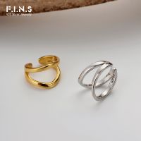 {Han ornaments}F.I.N.S 1PC INS Style Simple S925 Sterling Silver Double Layer Open Geometric Ear Clip Without Pierced Silver 925 Jewelry