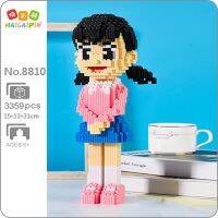 HCP 8810 Anime Doraemon Minamoto Shizuka School Girl Model Mini Magic Blocks Bricks Building Toy for Children 19cm tall no Box