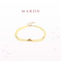 MARON - สร้อยข้อมือ (โซ่เงิน) X อัญมณีมงคล เสริมดวงประจำวัน | My Lucky Stars Chain Bracelet with Honey Calcite &amp; Citrine เงินแท้ พลอยแท้ ชุบทองเบจ Beige Gold [พร้อมส่ง]